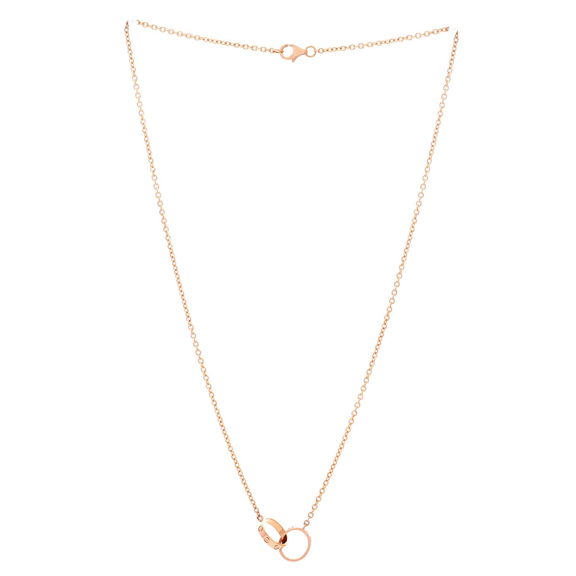Love Interlocking Necklace 18K Rose Gold, Alternate, color, Metallic Gold