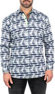 Maceoo Einstein Linear Canvas Cotton Button-Up Shirt