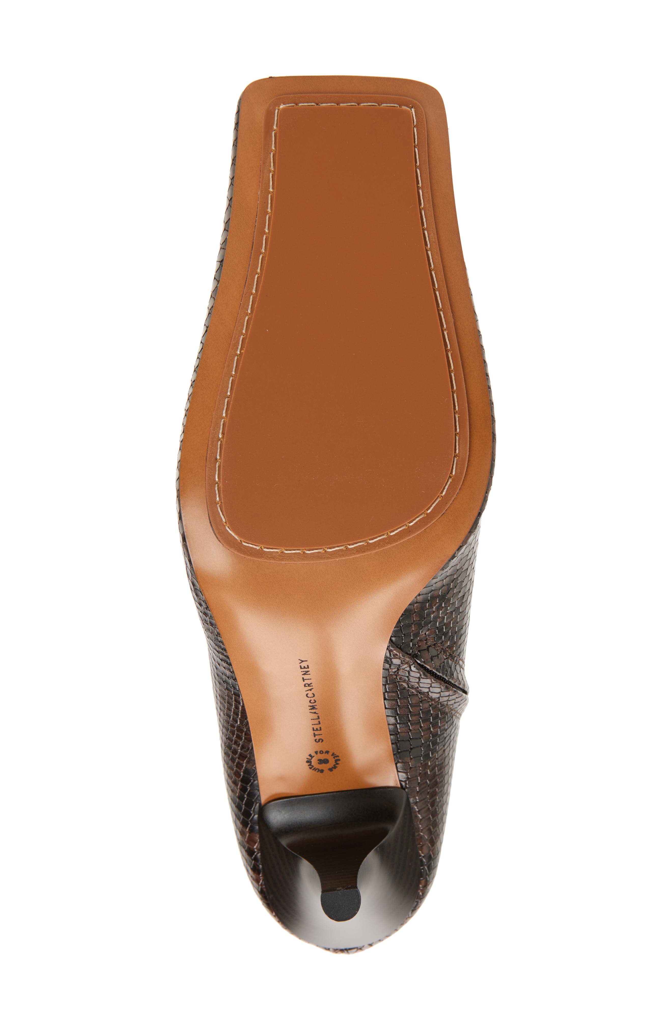 Stella McCartney Snakeskin Embossed Square Toe Knee High Boot, Alternate, color, 