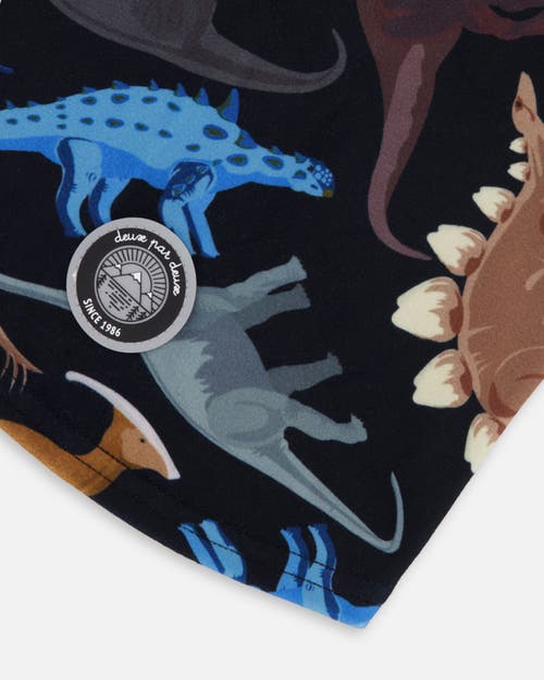 Deux Par Deux Brushed Jersey Balaclava Dinosaur In Multi