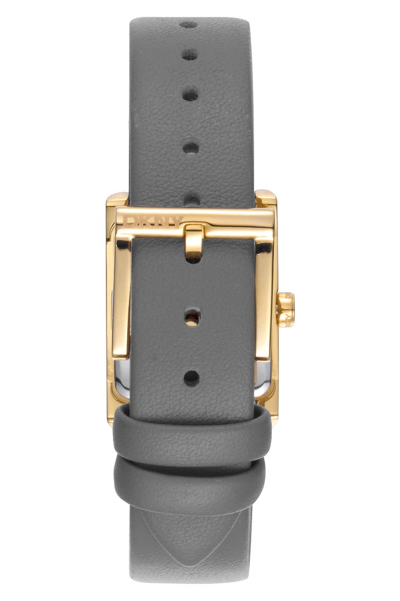 Crystal Bezel Three Hand Quartz Leather Strap Watch, 22mm x 29.5mm, Alternate, color, BLACK