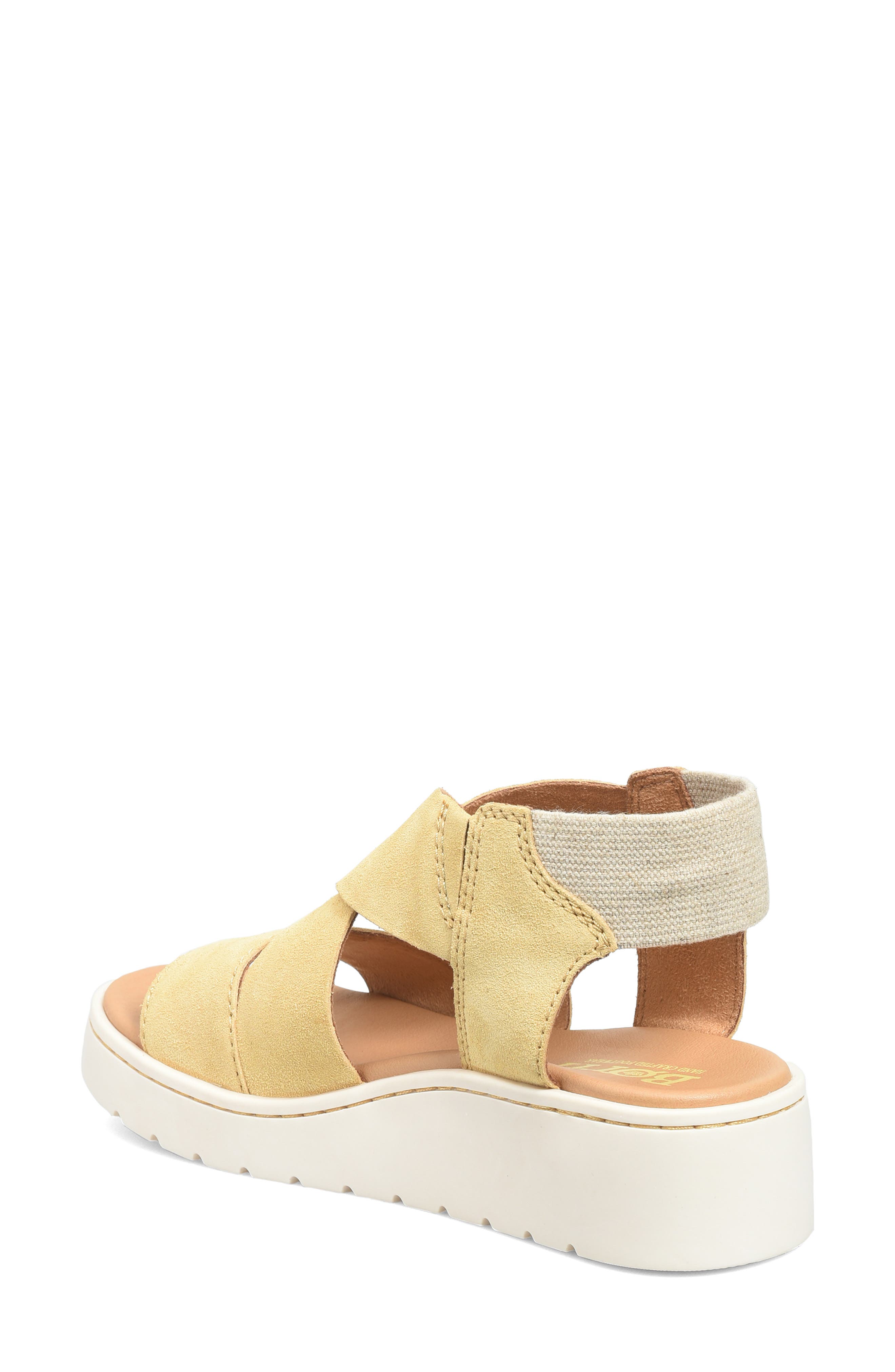 Kirby Wedge Sandal, Alternate, color, YELLOW SUEDE