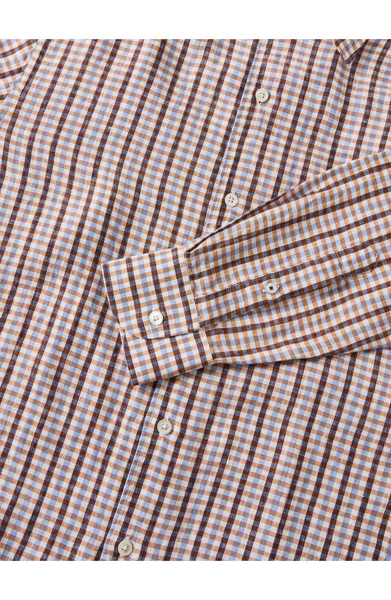 Robert Talbott Morgan Multi Check Linen Shirt, Alternate, color, Navy/Gold