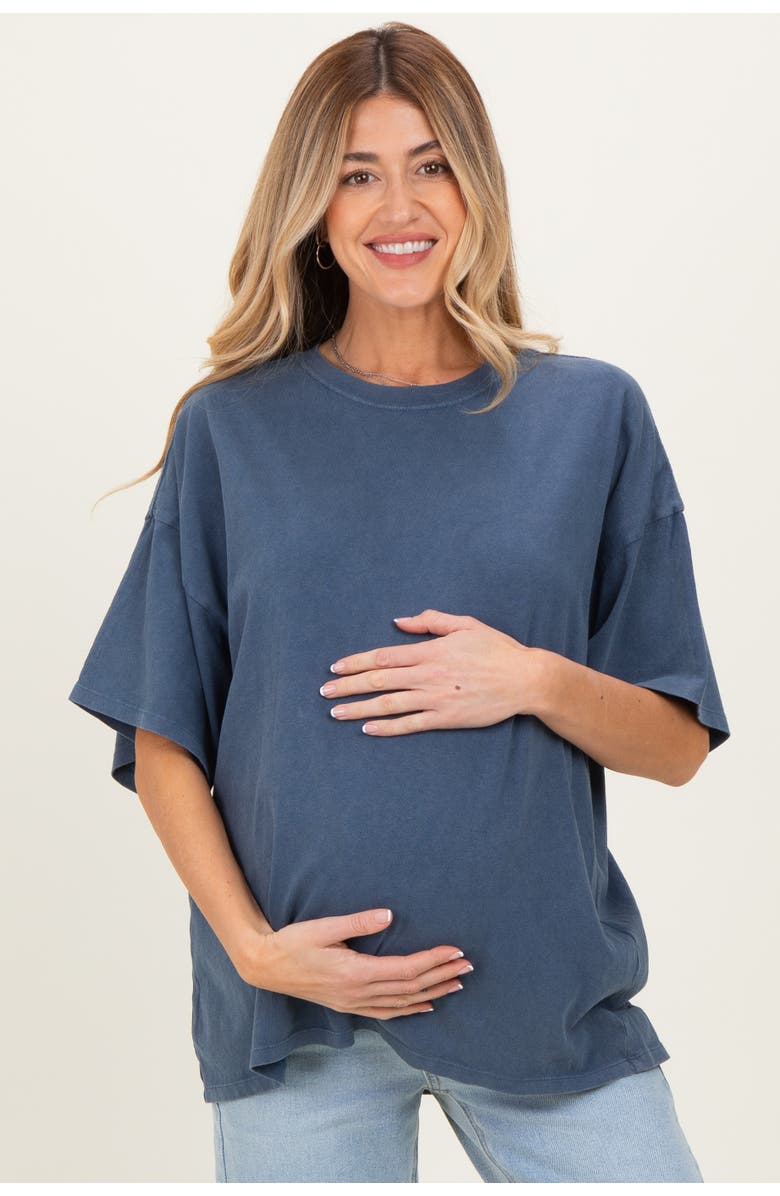 PinkBlush Oversized Mineral Wash T-Shirt, Main, color, Navy Blue