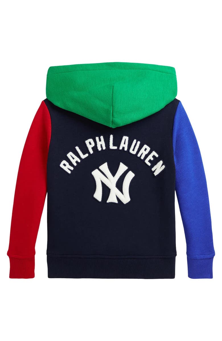 Polo Ralph Lauren Toddler Polo Ralph Lauren  Navy Yankees  Fleece Hoodie, Alternate, color, 