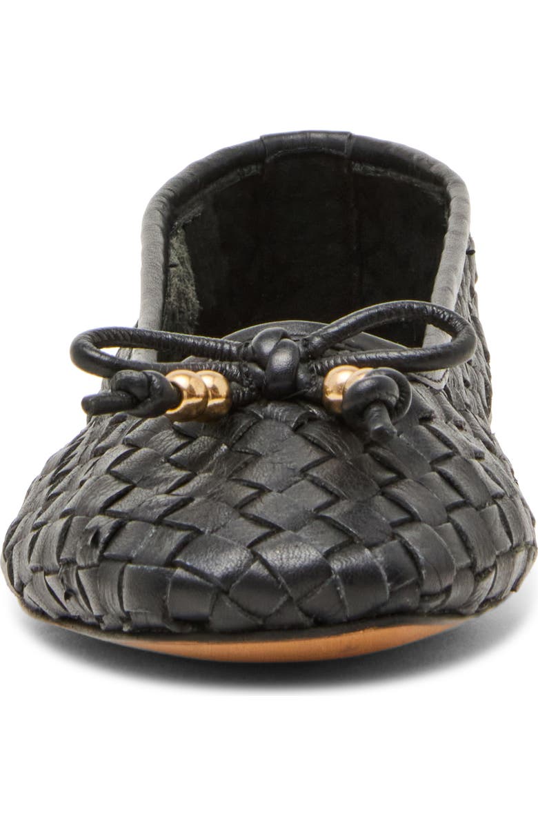 Steve Madden Divy Woven Ballet Flat, Alternate, color, Black Leather