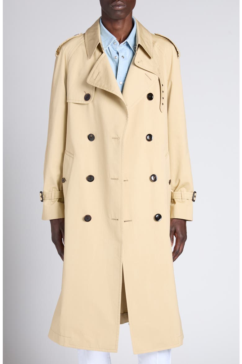 Cotton & Silk Parachute Trench Coat, Main, color, CAMEL