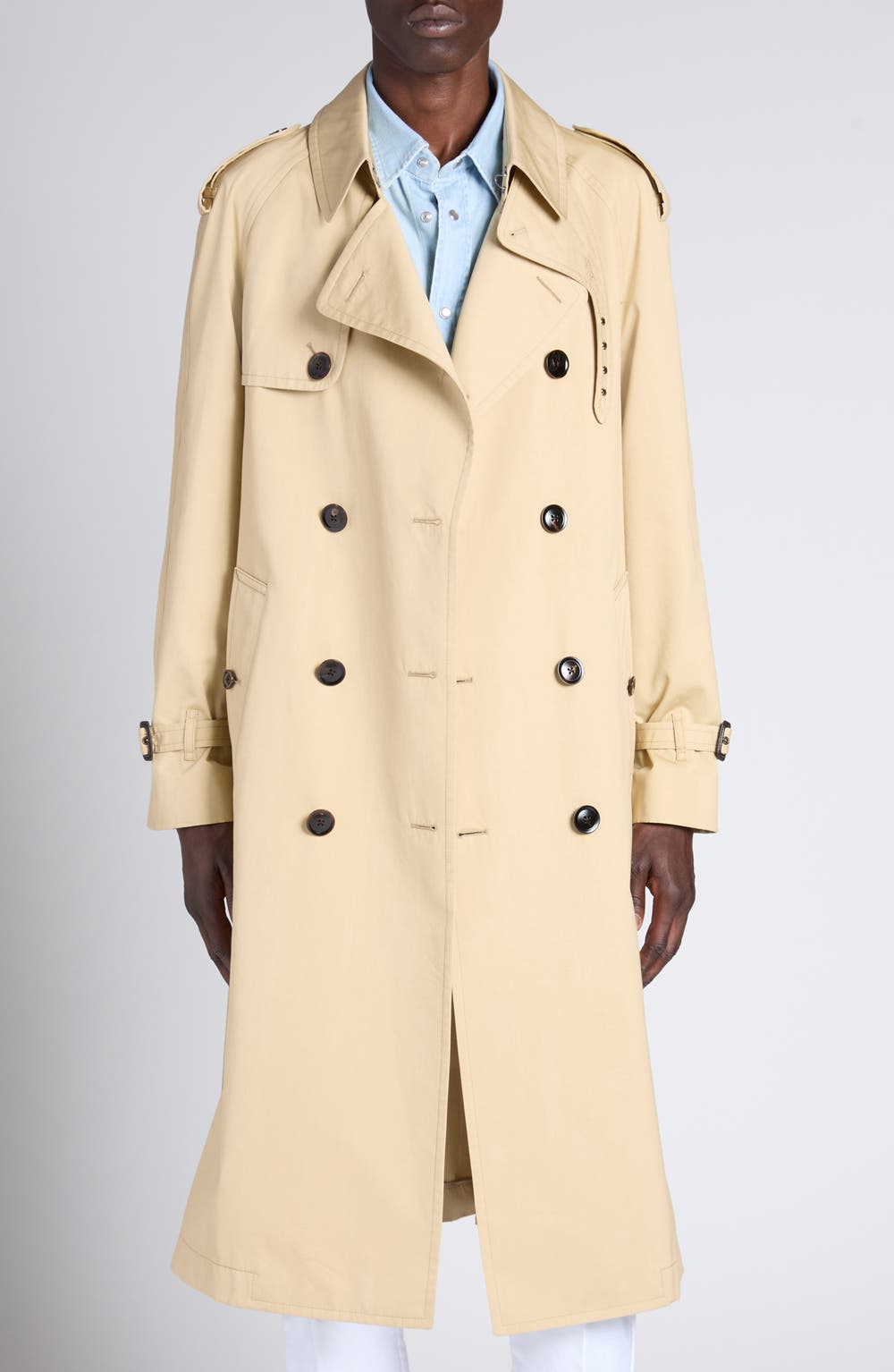 Cotton & Silk Parachute Trench Coat, color, CAMEL