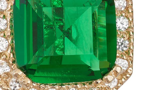 Fzn 10k Gold Ruby & Lab Created White Sapphire Stud Earrings