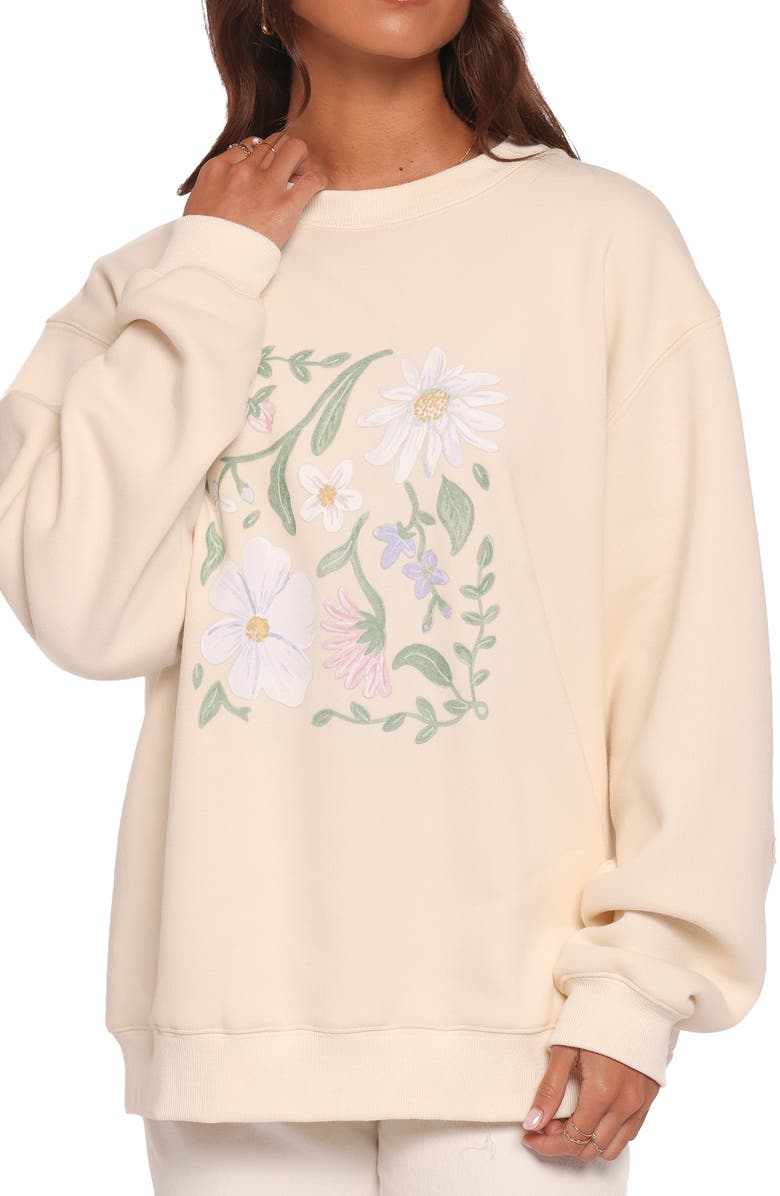 Petal & Pup Flower Garden Graphic Sweatshirt, Alternate, color, Cream