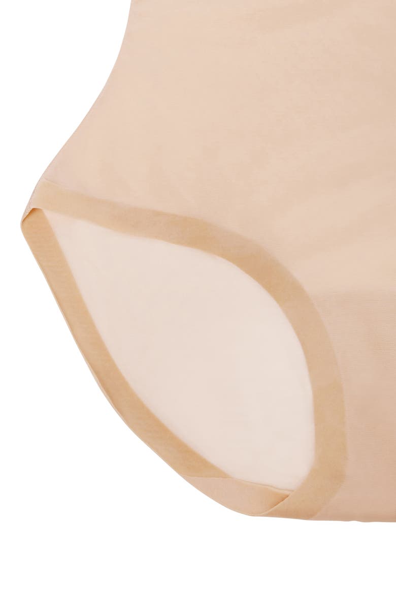 Wolford Tulle Control High Waist Shaper Briefs, Alternate, color, Clay