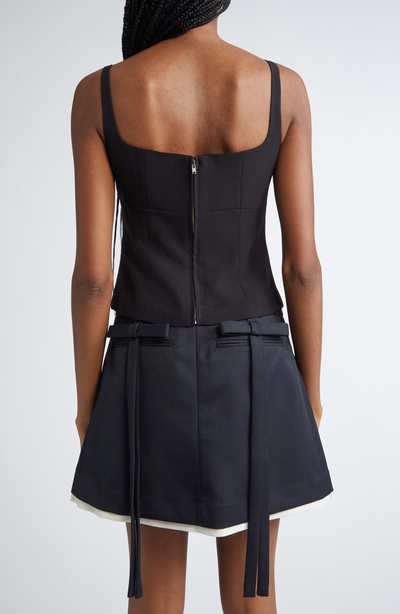 Sandy Liang Teacup Bow Tank, Alternate, color, Black