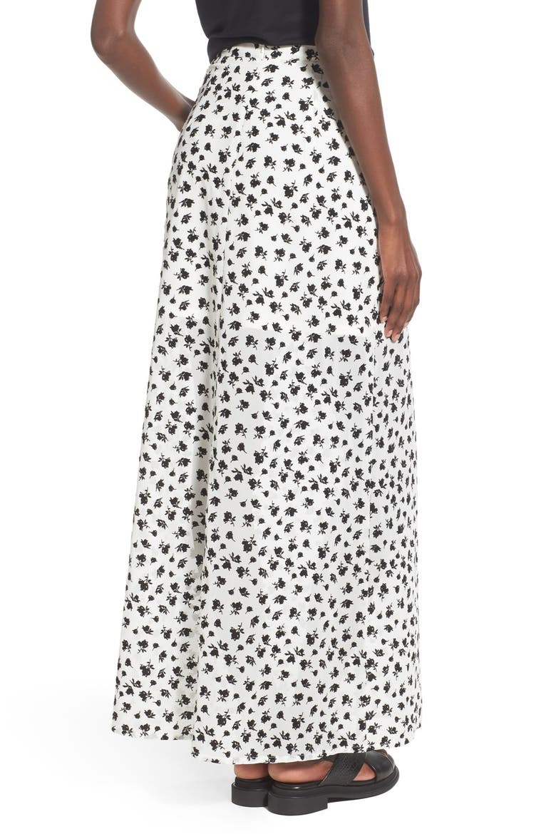 Floral Print Maxi Skirt, Alternate, color, WHITE DAISY