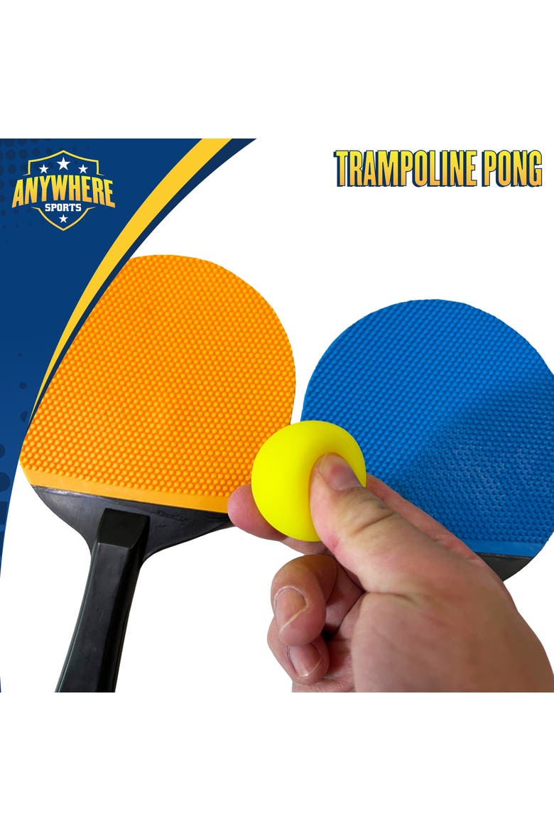 Trampoline Pong 10Pc Portable Table Tennis Game Set, Bouncy, Alternate, color, Multicolored