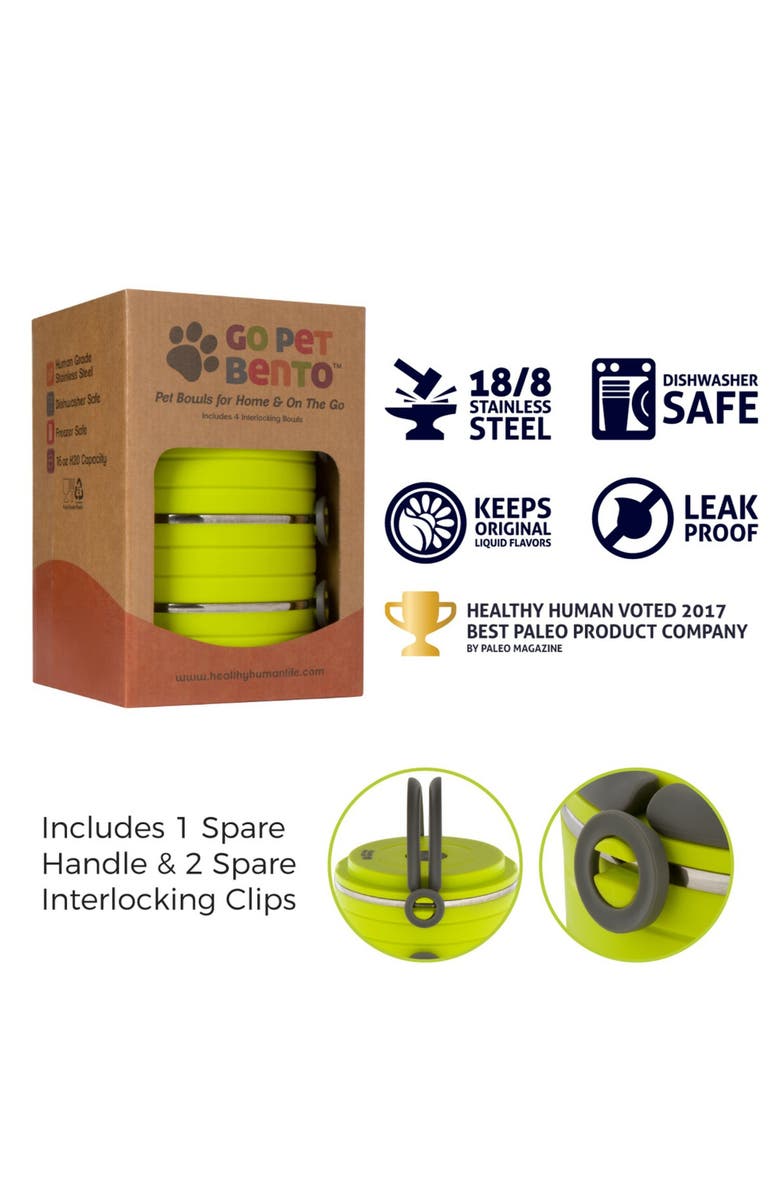 Healthy Human Travel Dog Bowls, Set of 3 Interlocking Bowls, Alternate, color, Multicolored