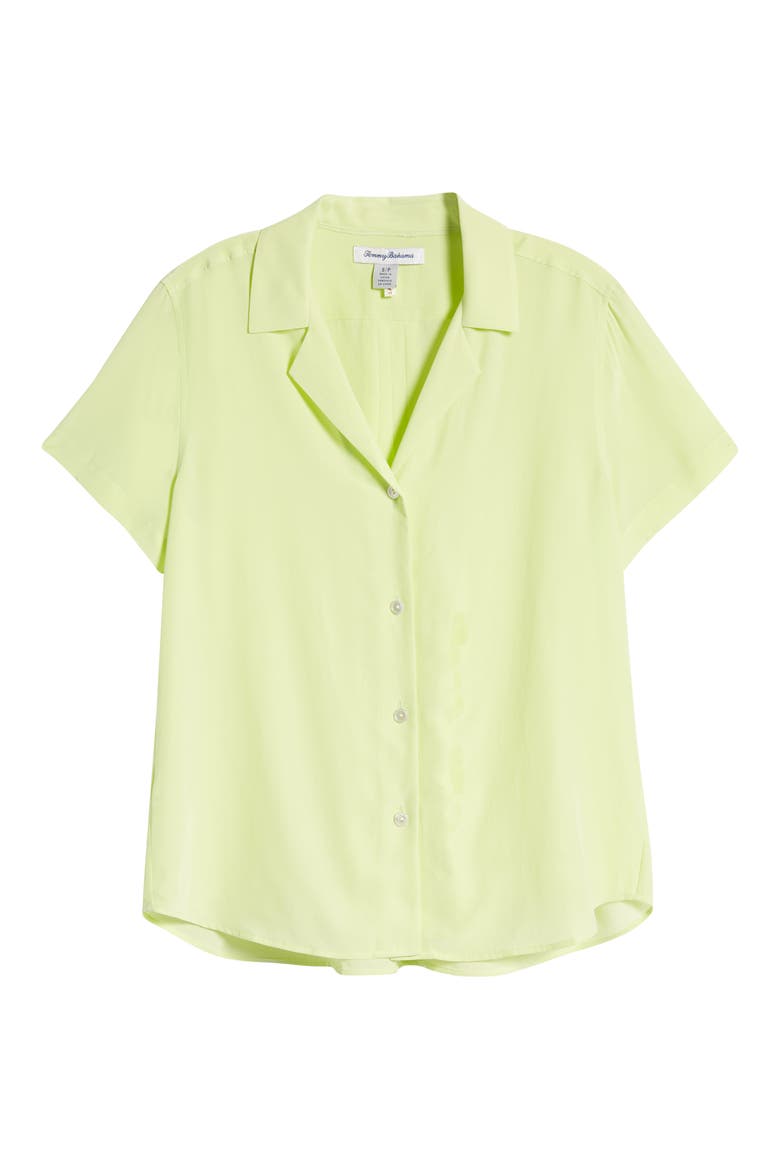 Talullah Silk Camp Shirt, Alternate, color, LIME POP