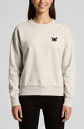 Dalix Butterfly Relaxed Fleece Crewneck Sweatshirt