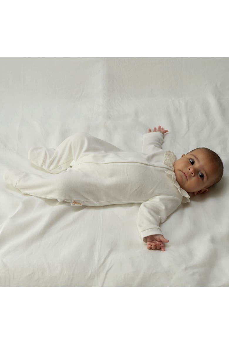 Broderie Collar Babygro, Alternate, color, White