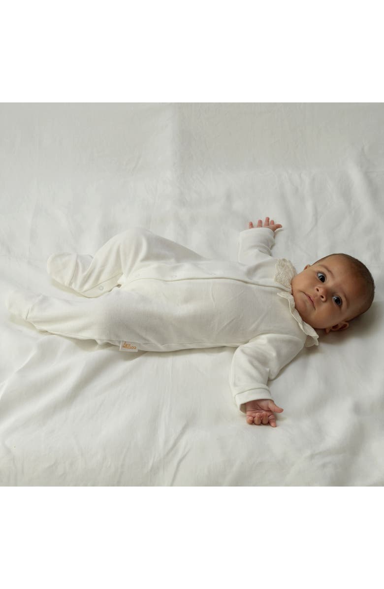 Rachel Riley Broderie Collar Babygro, Alternate, color, White