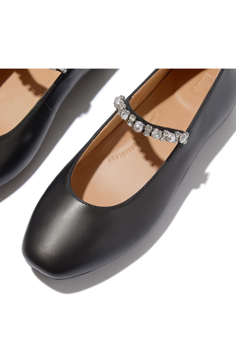 FitFlop Delicato Pearl Crystal Ballet, Alternate, color, Black