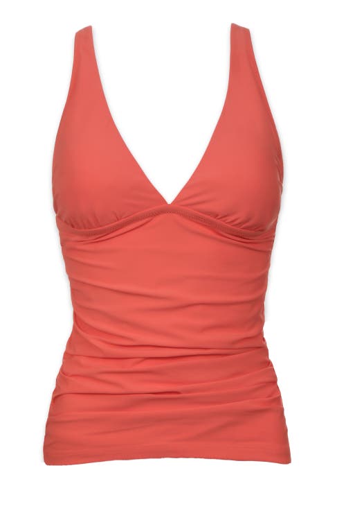 Helen Jon Convertible Tankini In Coral