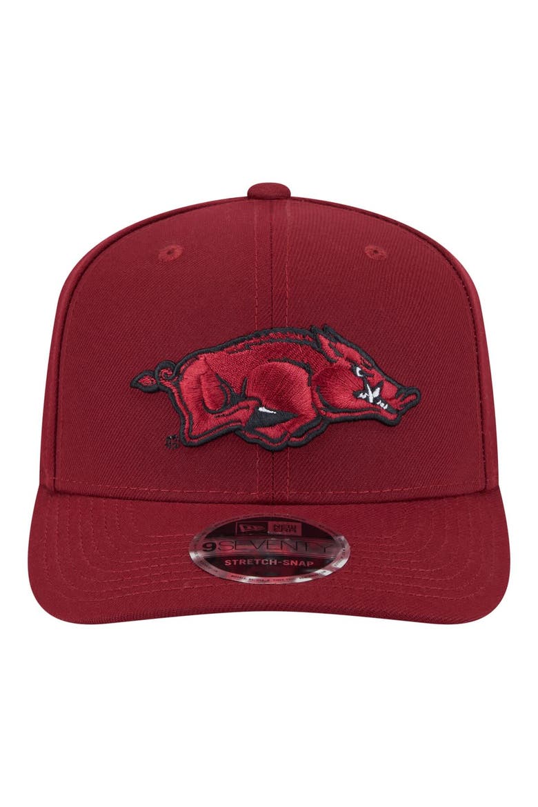 Men's New Era  Cardinal Arkansas Razorbacks Team Collective 9SEVENTY Stretch-Snap Adjustable Hat, Alternate, color, Cardinal