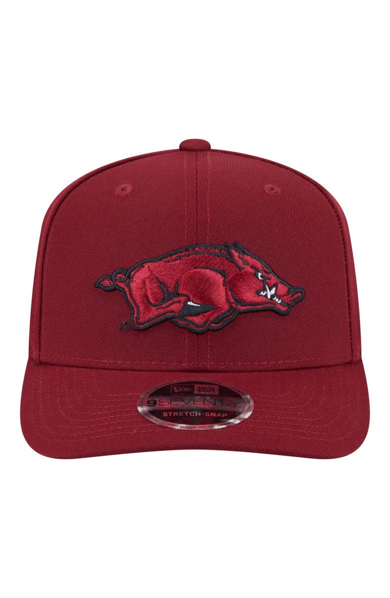 New Era Men's New Era Cardinal Arkansas Razorbacks Team Collective 9SEVENTY Stretch-Snap Adjustable Hat, Alternate, color, Cardinal