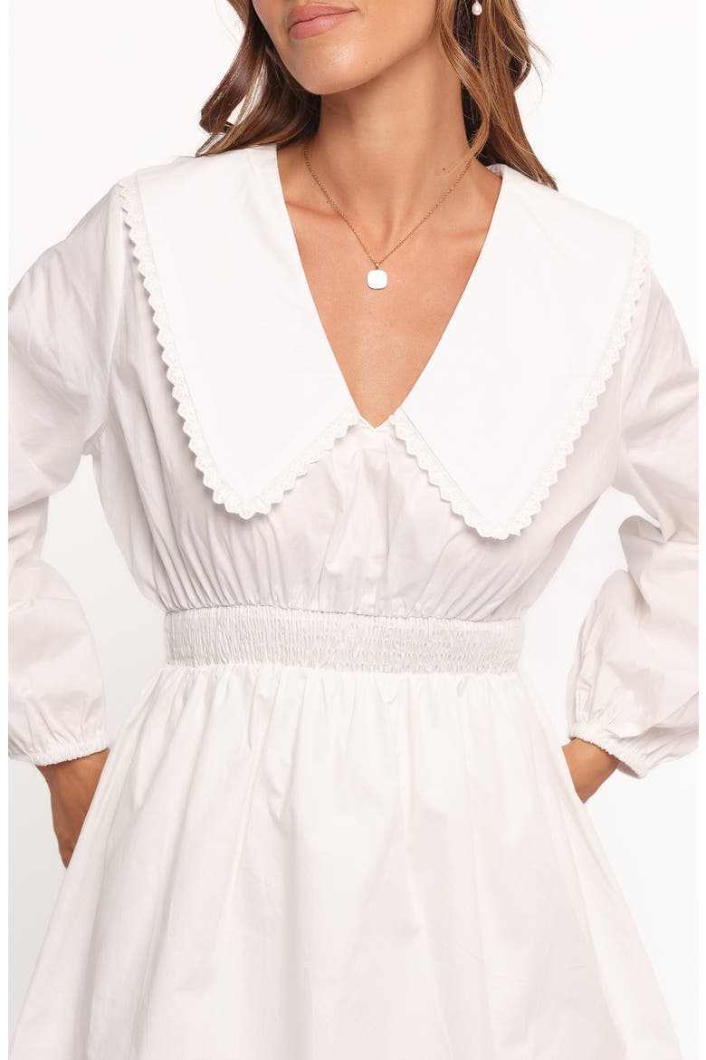 Nerida Long Sleeve Cotton Minidress, Alternate, color, WHITE