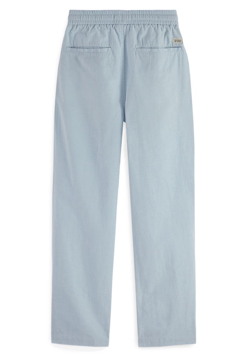 Kids' Loose Cotton & Linen Tapered Leg Drawstring Pants, Alternate, color, SPRING BLUE
