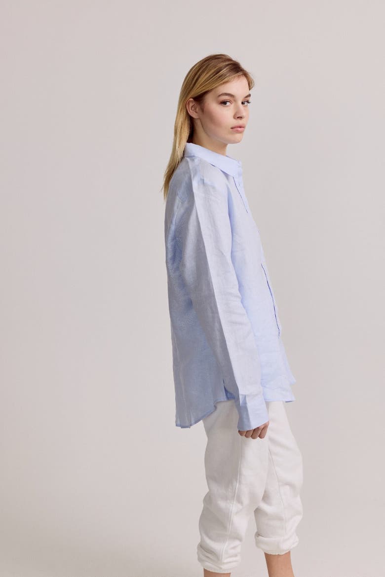 The Washed Linen Shirt, Alternate, color, Light Blue