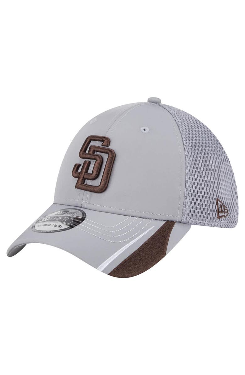 New Era Men's New Era Gray San Diego Padres Linear 39THIRTY Flex-Fit Hat, Alternate, color, Gray