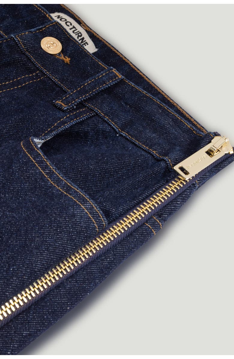 Nocturne Zip Accent Straight-Leg Denim Pants, Alternate, color, Navy Blue