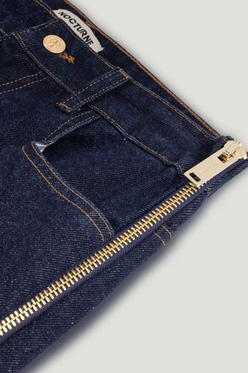 Nocturne Zip Accent Straight-leg Denim Pants In Blue