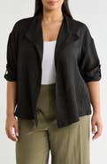 MAX STUDIO Textured Open Front Jacket