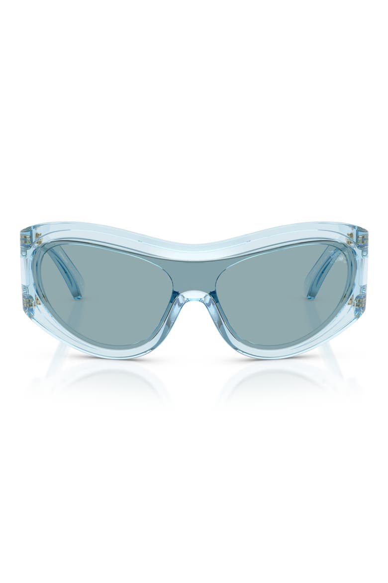 138mm Irregular Shield Sunglasses, Main, color, WINTER SKY / BLUE