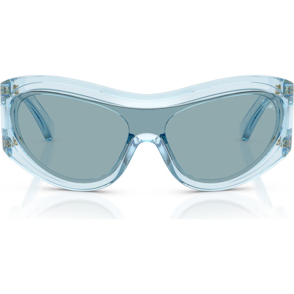Burberry 138mm Irregular Shield Sunglasses In Blue