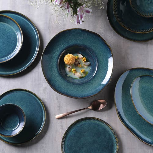 Porto Brasil Deep Rim Plate Set Of 4 In Green