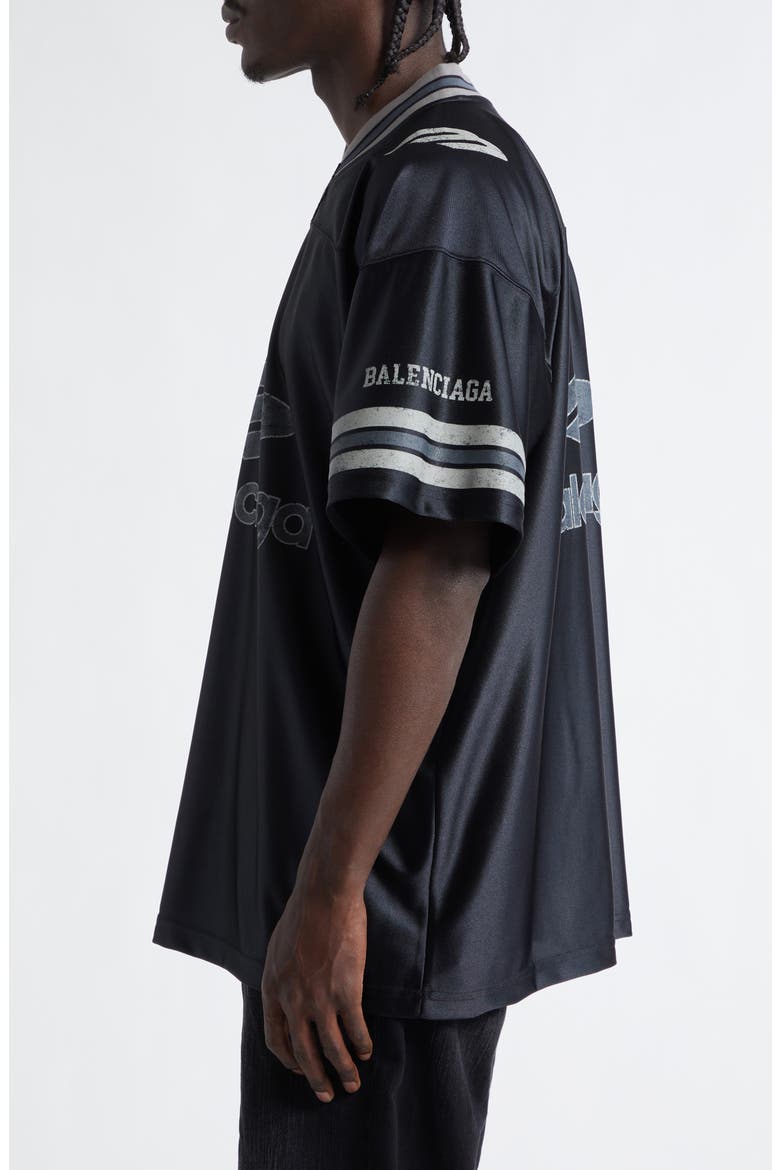 3B Football Oversize V-Neck Jersey, Alternate, color, 1066 BLACK/ ANTHRACITE