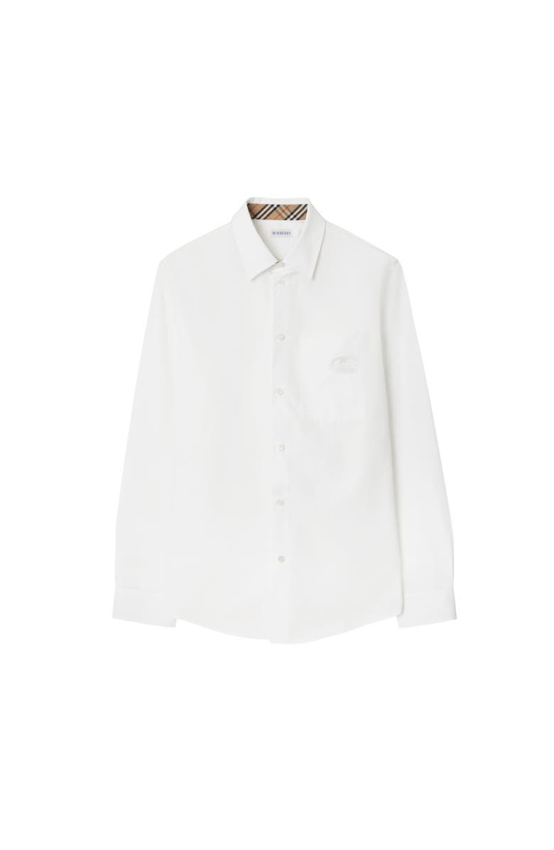 Burberry Cotton Poplin Shirt, Alternate, color, White