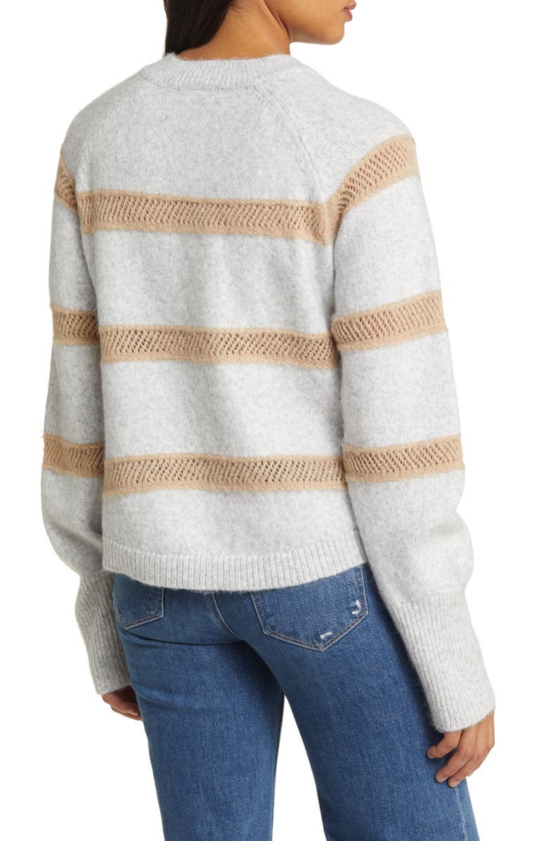 Wit & Wisdom Stripe V-Neck Sweater, Alternate, color, 