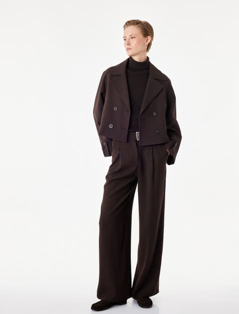 Belt Detail Wide Leg Trousers
