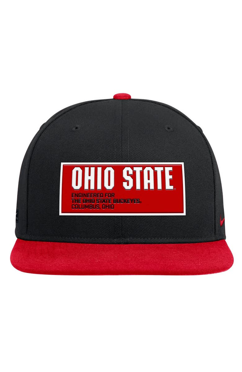 Nike Men's Nike Black/Scarlet Ohio State Buckeyes 2025 On-Field Patch Pro Dri-FIT Snapback Hat, Alternate, color, 
