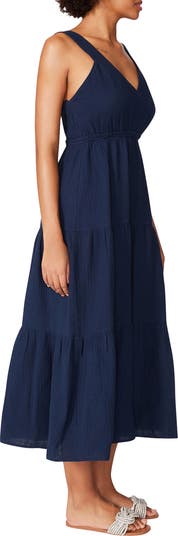 Amira Tiered Cotton Midi Dress