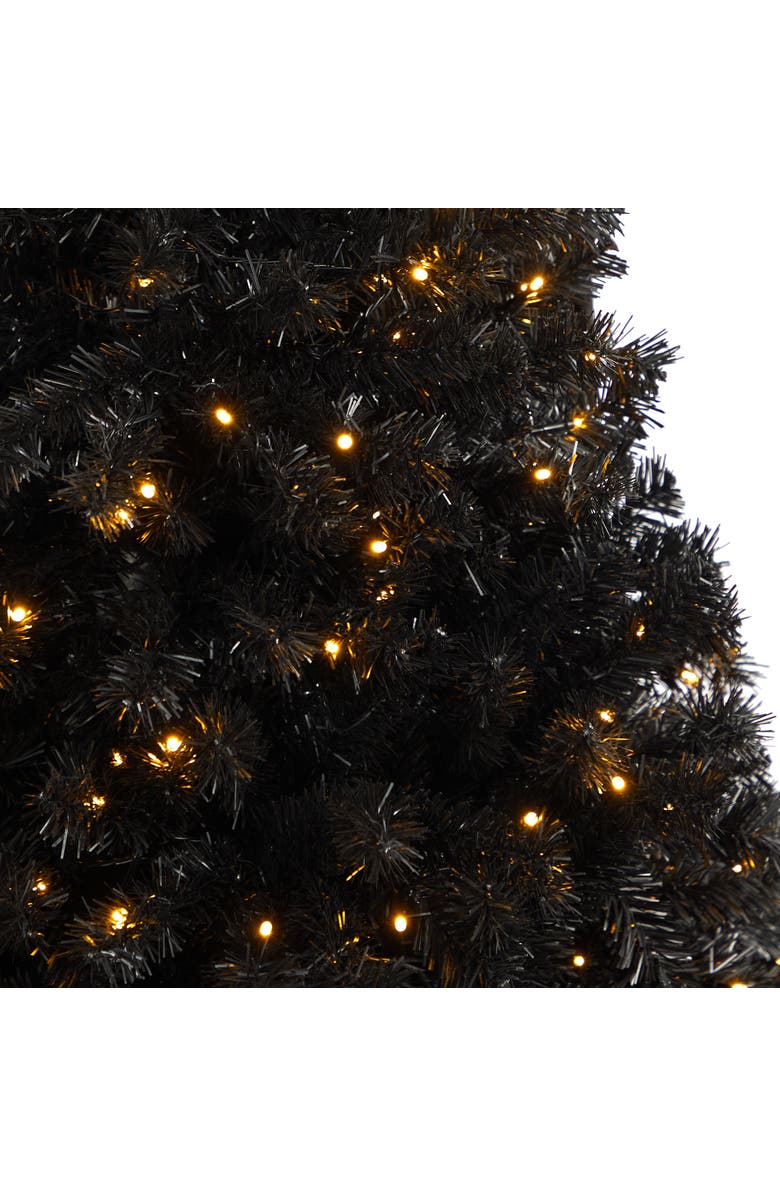 NEARLY NATURAL 4-ft Black Artificial Christmas Tree with 170 Clear LED Lights, Alternate, color, Black