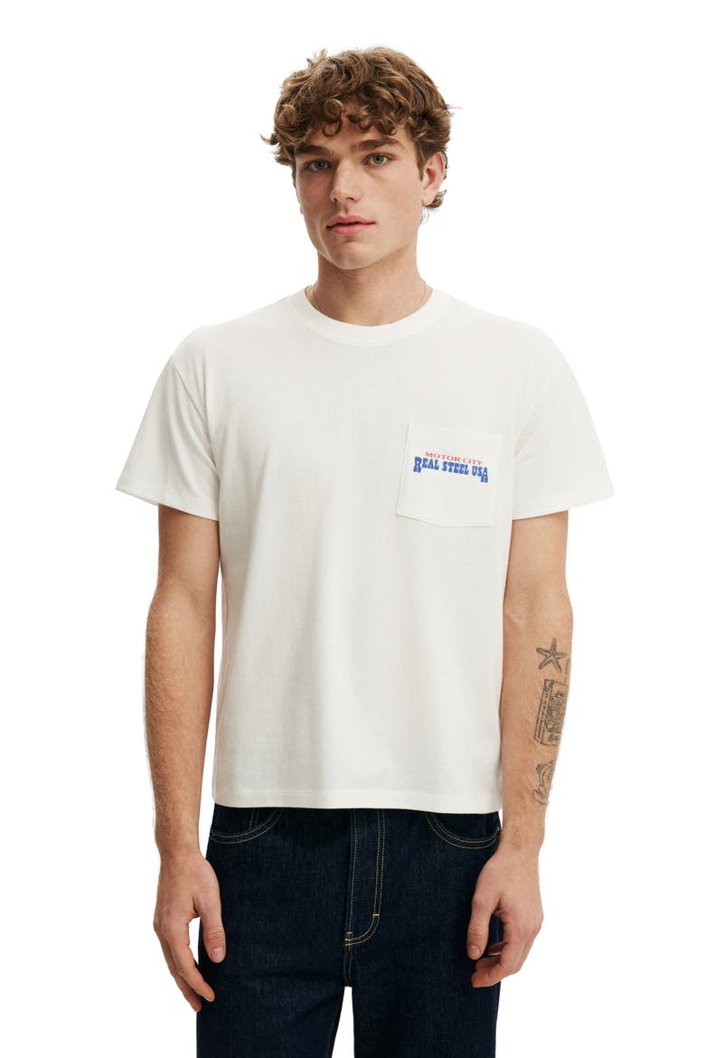 Men's Fitted Graphic T-Shirt, Main, color, Vintage White  Real Steel