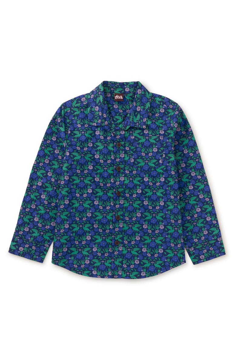 Tea Collection Printed Button Up Shirt, Main, color,