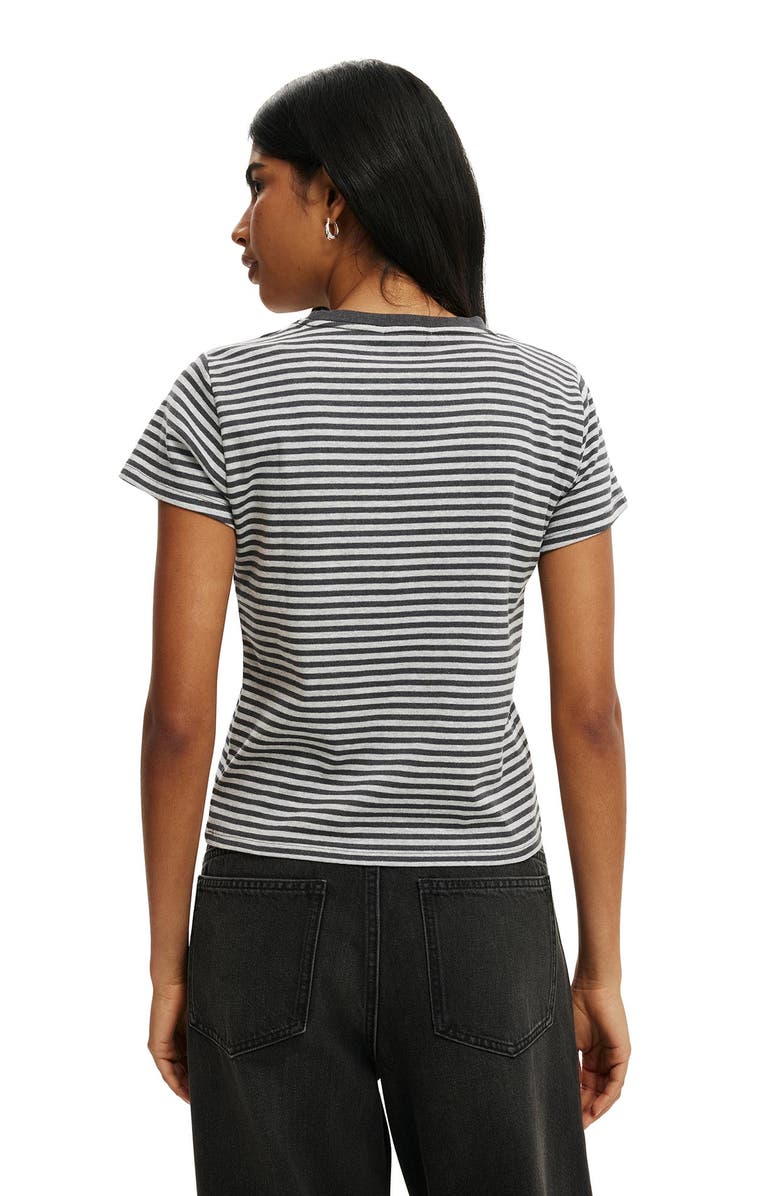 Cotton On Women's 90 S Baby Tee, Alternate, color, Madi Stripe Grey Marle
