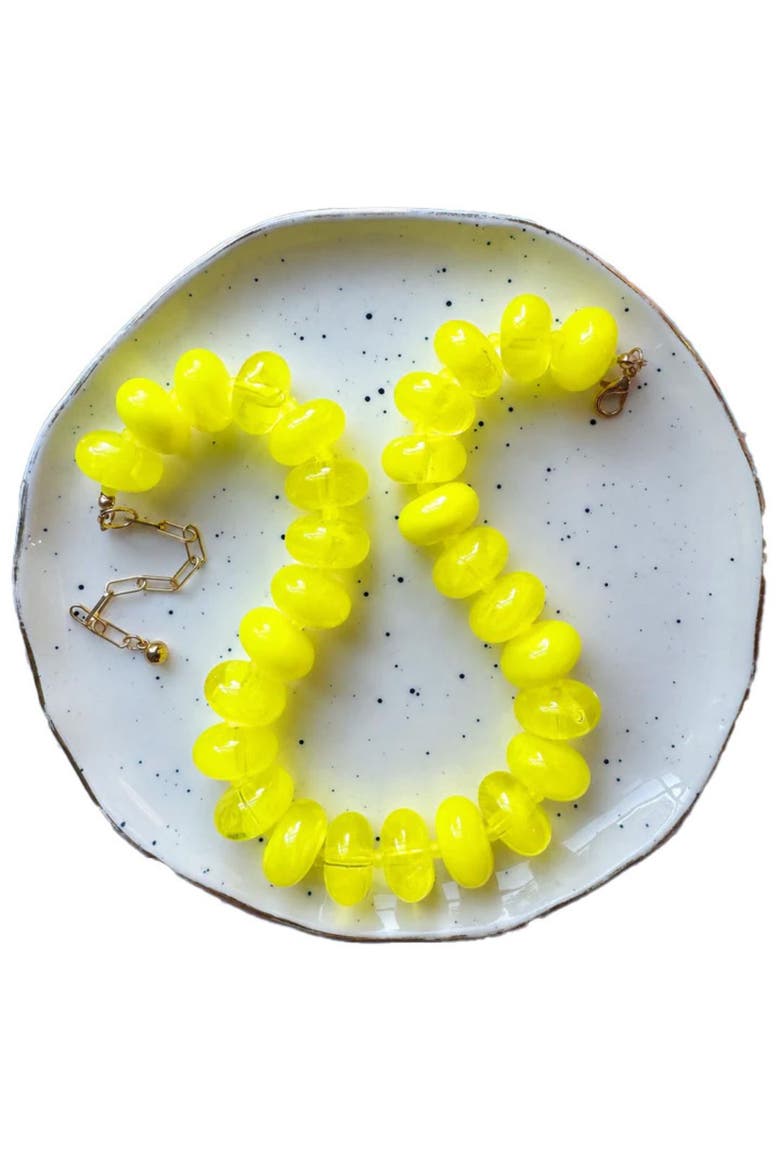 Limoncello Glow Necklace, Main, color, Yellow