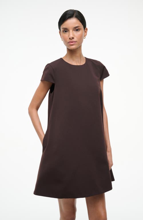 Staud Mia Cotton Blend Minidress In Brown