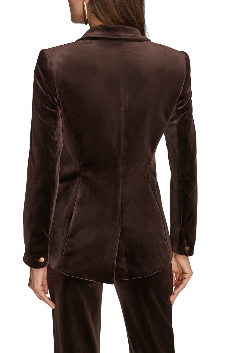 One-Button Velvet Jacket, Alternate, color, CHOCOLATE PLUM